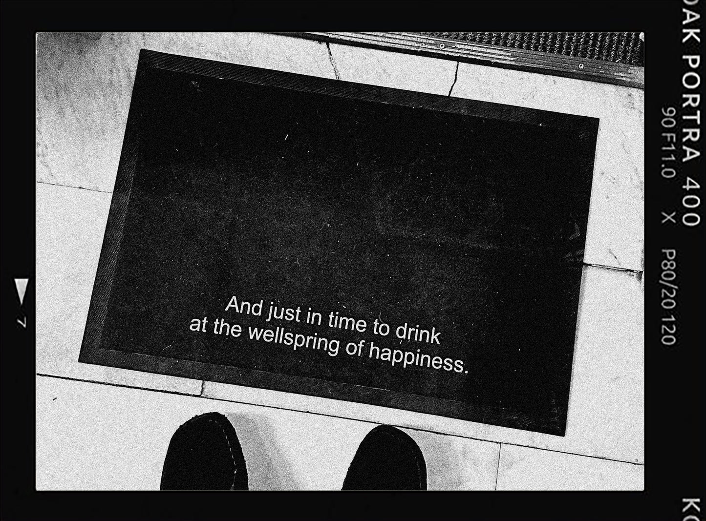 And just in time to drink at the wellspring of happiness Doormat